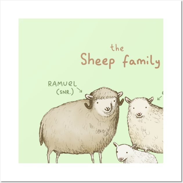 The Sheep Family Wall Art by Sophie Corrigan